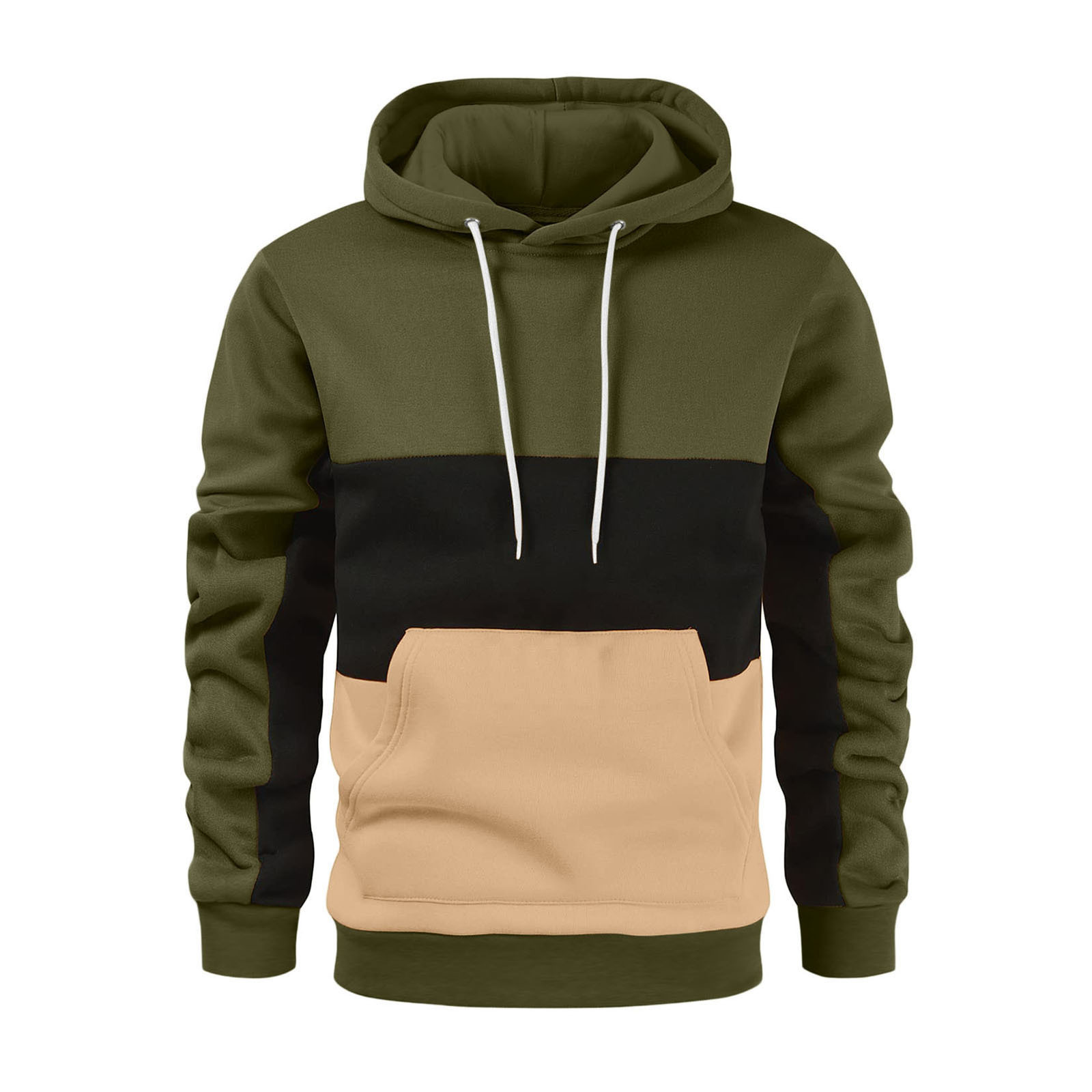2024 New Autumn/Winter Fashion Sweater Men's Color Block Hoodie_voghion.com