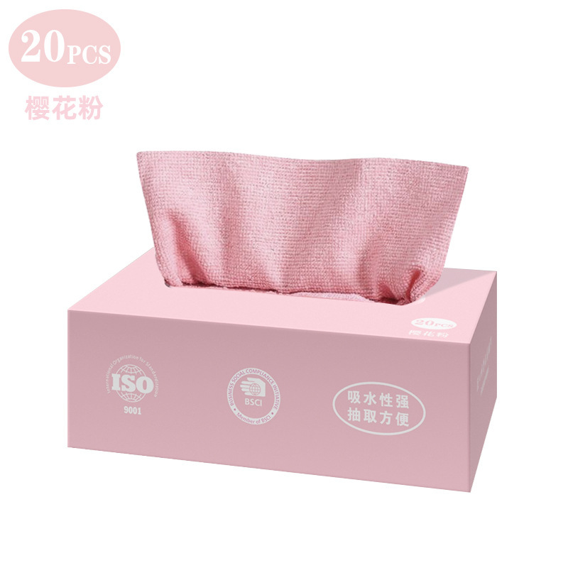 Paño de limpieza en caja, paño de limpieza desechable, microfibra gruesa, paño desechable semanal para lavar platos en la cocina.