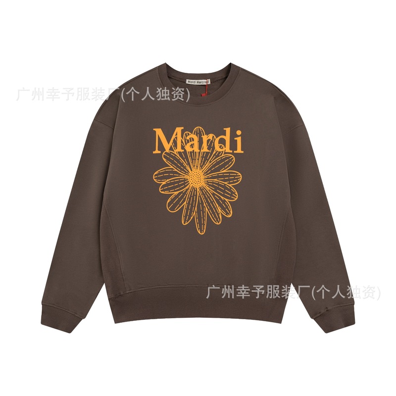 现货潮牌韩国Mardi卫衣金高银同款潮牌小雏菊印花腊肠狗圆领上衣|undefined