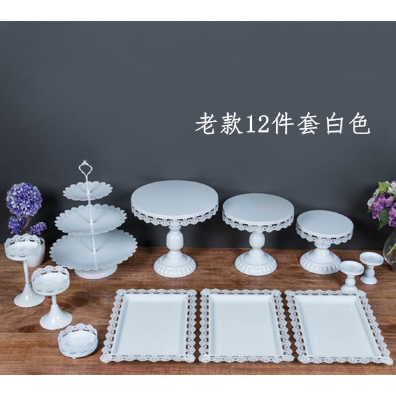 Tabla de postres de boda portapaste combinación set set de hierro forjado europeo 13 piezas set de decoración de bandeja West Point image 15