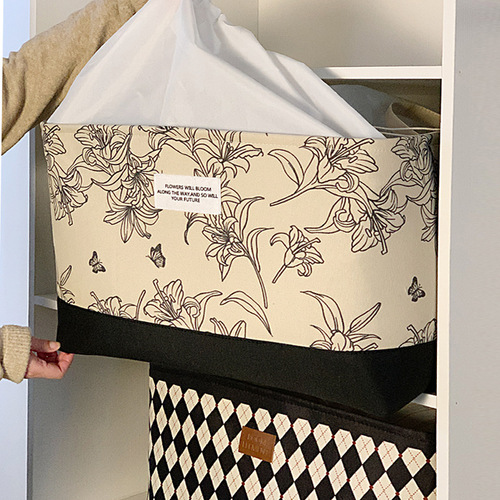 Thickened fabric drawstring moving portable storage basket clothes wardrobe storage box quilt dormitory dirty clothes bucket storage bucket