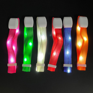 Remote control ribbon nylon luminous hand strap LOGO printing concert festival party business show remote control luminous bracelet