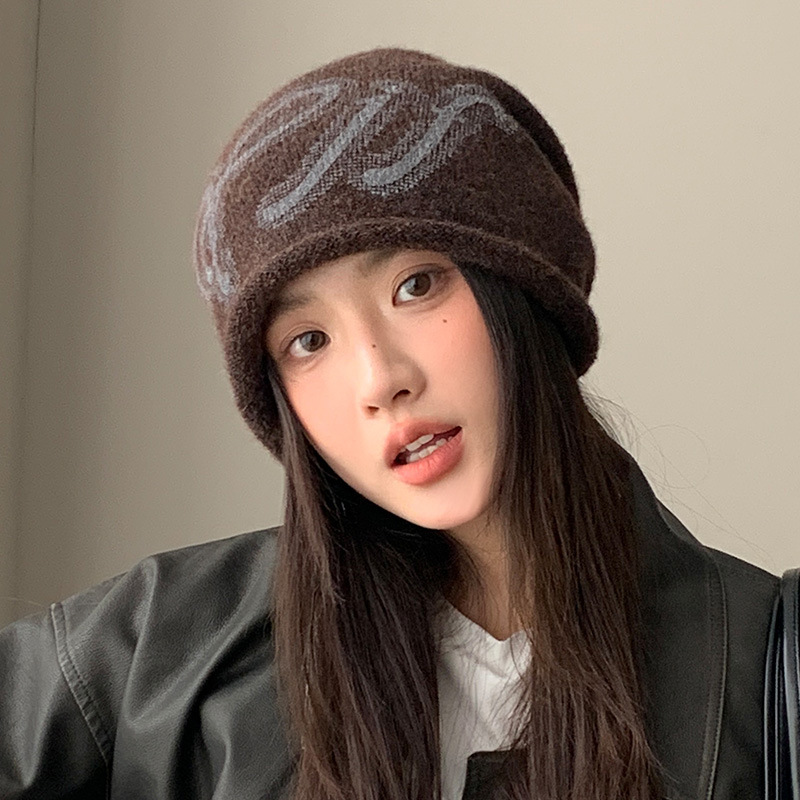 韩版个性提花保暖冷帽秋冬户外出行帽子女防风加绒堆堆帽包头帽潮|undefined