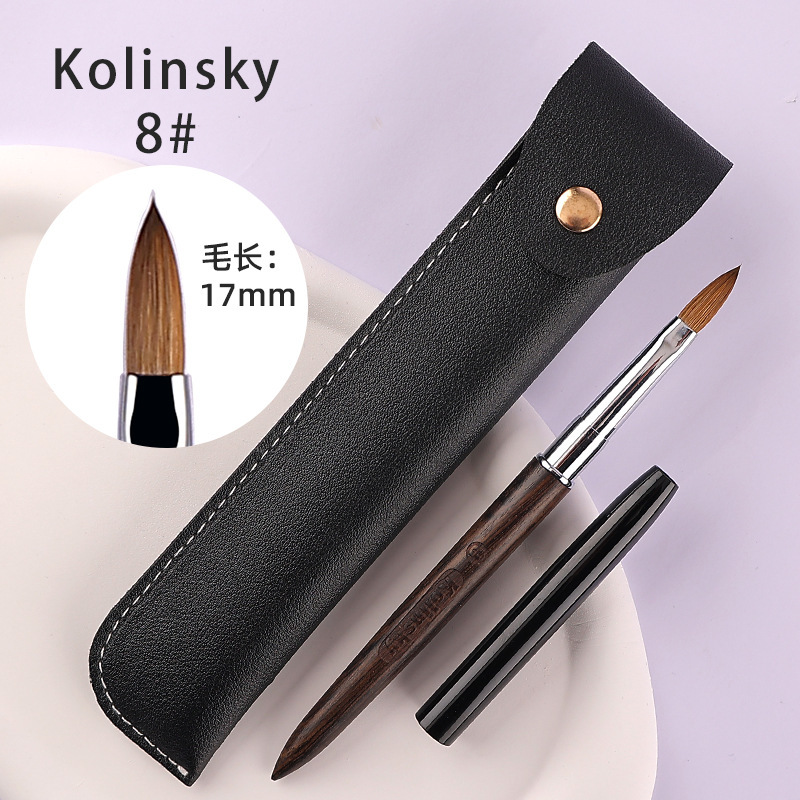 Pincel de Uñas de Pelo de Visón de Calidad Amazon, para Decoración de Uñas, Cristal, Sándalo, Kolinsky, Extensión de Uñas, Tallado de Uñas