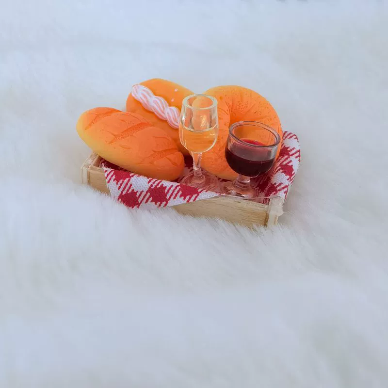 Миниатюрные аксессуары для кукол BJD: хлеб и вино