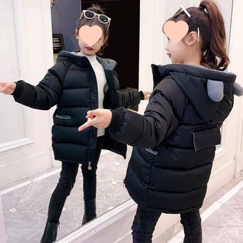 女童棉服2025新款儿童秋季棉衣洋气中长款棉袄中大童加厚套装外套