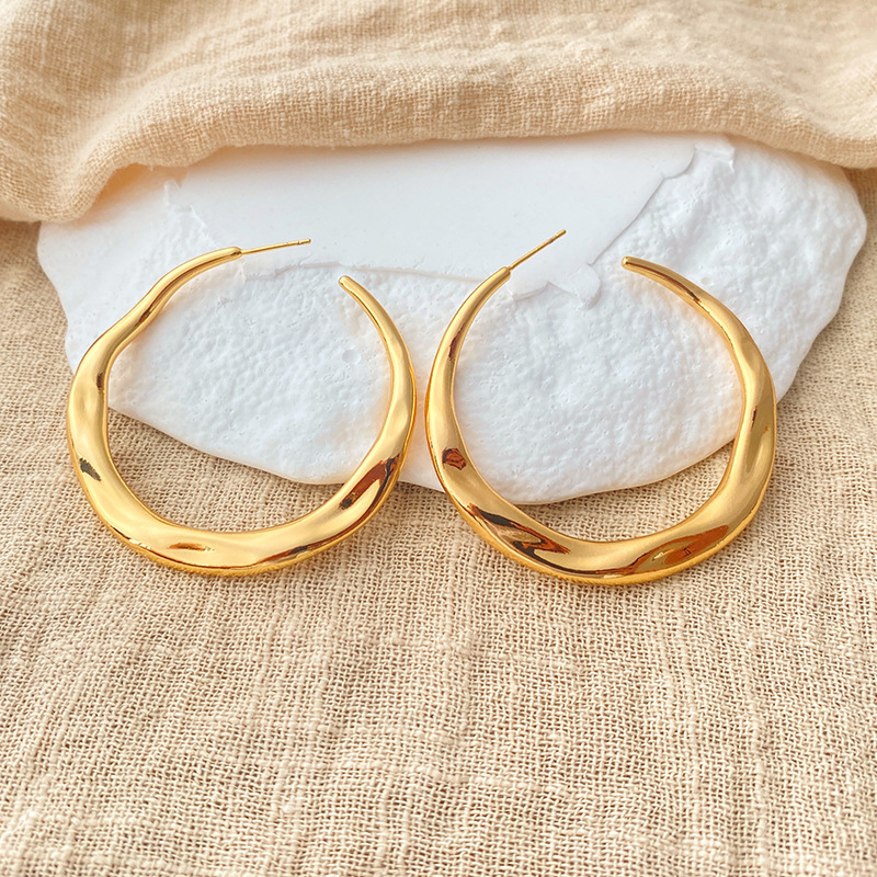 1 Par Estilo Simple Irregular Color Sólido Enchapado Cobre Pendientes display picture 4