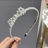 Headband from pearl, brand retro metal hairpins, hair accessory, Korean style, simple and elegant design, French retro style