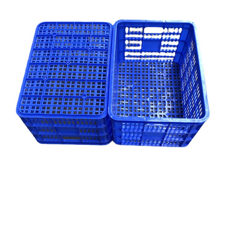 批发加厚长方形塑料筐水果筐塑料周转筐蓝色镂空蔬菜萝收纳整理框