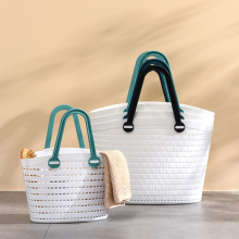 家用收纳篮脏衣篮手提式卫浴洗漱篮藤编收纳篮杂物收纳篮热销