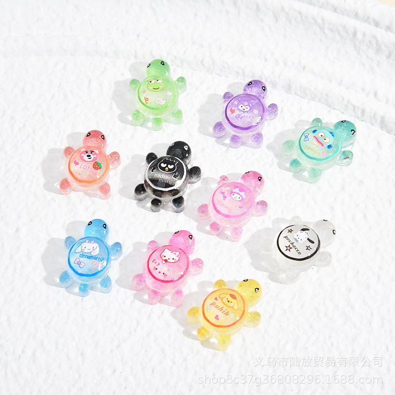 Mini decoración de tortuga, tortuga, cara a cara, campeón de tortuga luminoso, la misma artesanía de resina, regalo de moda