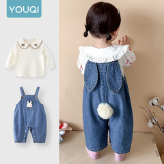 優奇早春女の赤ちゃんの上着2025新型の赤ちゃんの服の秋の服の女の子の初秋のtシャツの長袖の外で服を着ます。