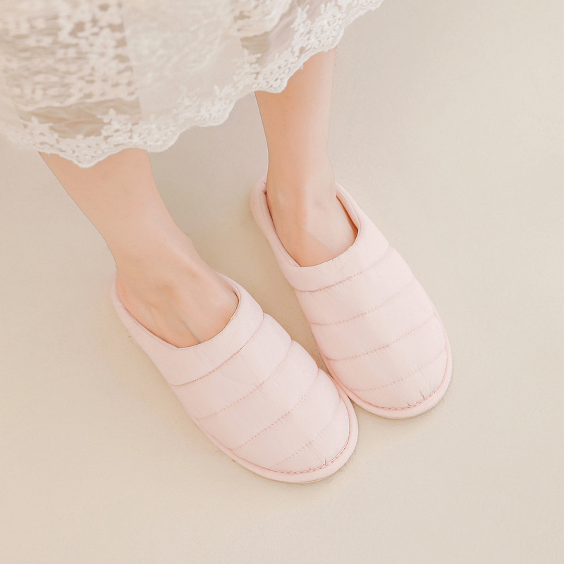 Halluci Winter Morandi Color Quilted Cotton Slippers, Gentle Style Home Texture Non-Slip Silent Slippers
