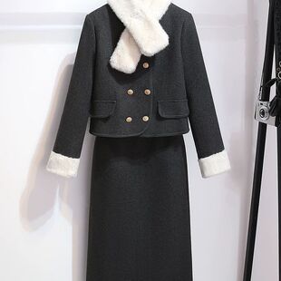 С���L��ʽë�����b���װ���ȹ��Ů�ﶬ���¿�ձ��L�ɼ����b��Ʒ