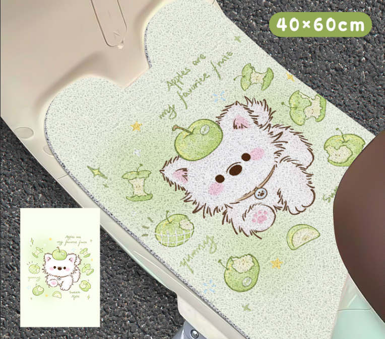 Cute cartoon silk loop electric vehicle floor mat, wear-resistant, protects from mud and sand, easy to clean, direct factory sales and delivery