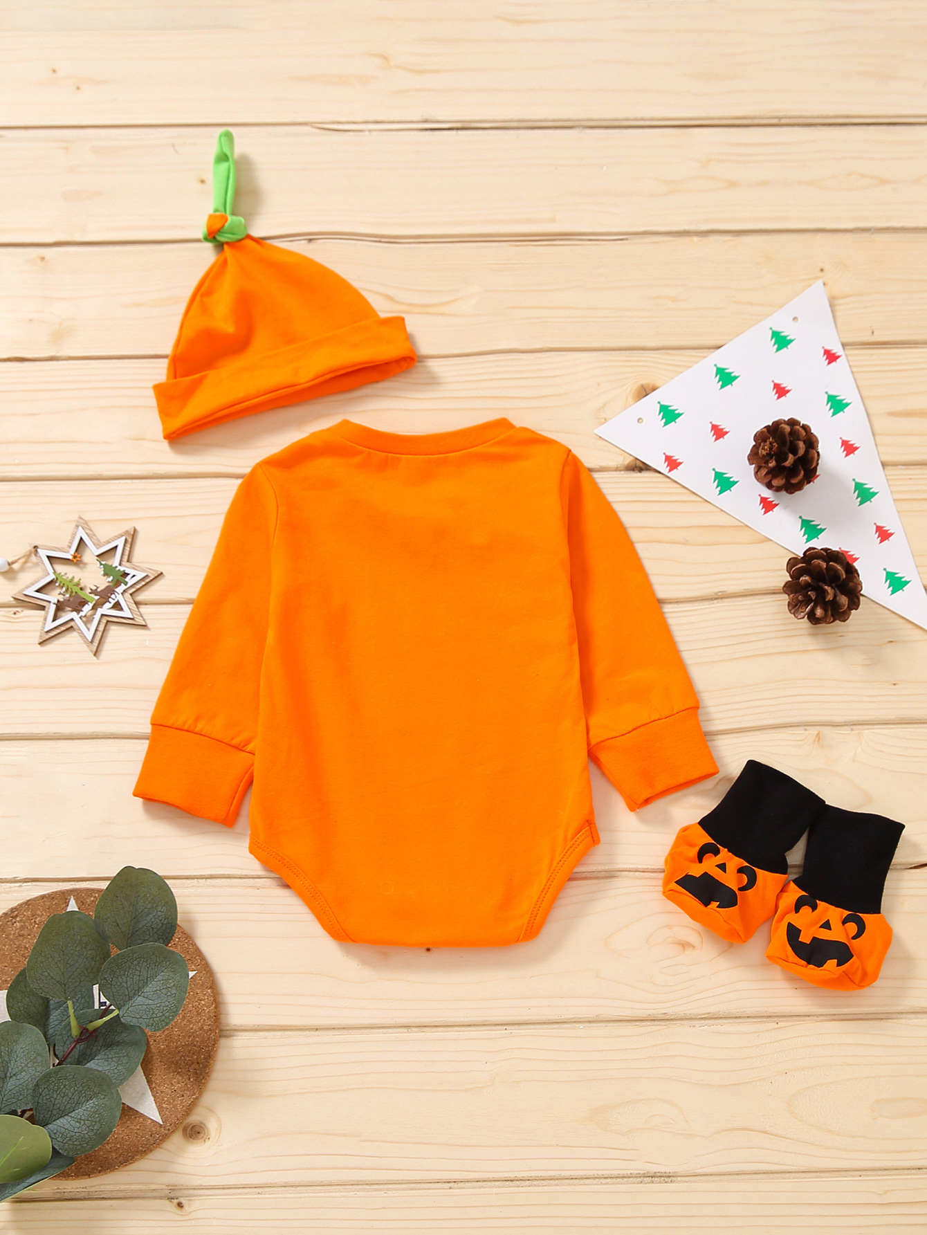 Casual Pumpkin Cotton Girls Clothing Sets display picture 3