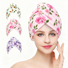 跨境干发帽吸水速干珊瑚绒满印裹帽支持定制图案欧美批发包头浴帽