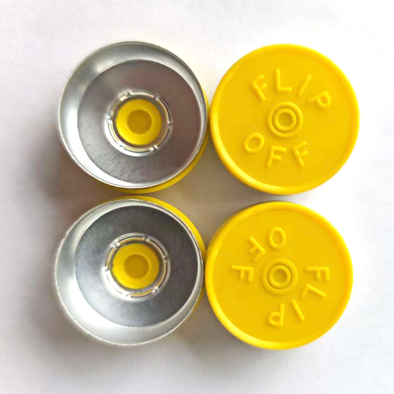 Venta directa de fábrica de 20 tipos de tapas de aluminio-plástico esmeriladas, tapas compatibles para viales, tapas azules a presión para botellas hechas de aluminio.