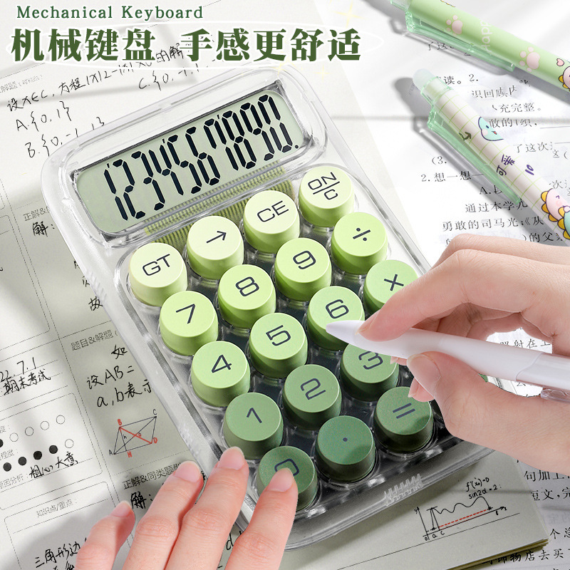 高颜値透明電卓女神金財務商用デスクトップ携帯大学生高級機械コンピュータ|undefined