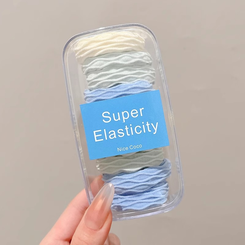 Mascarilla facial de alta elasticidad, lazo para el cabello, cola de caballo alta, cuerda para el cabello sin costuras para niños, no daña el cabello, banda de goma de cuerda para la cabeza para niñas