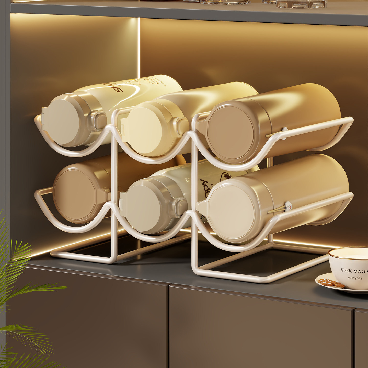 Estante de Almacenamiento para Tazas de Hierro, Apilable, para Cocina