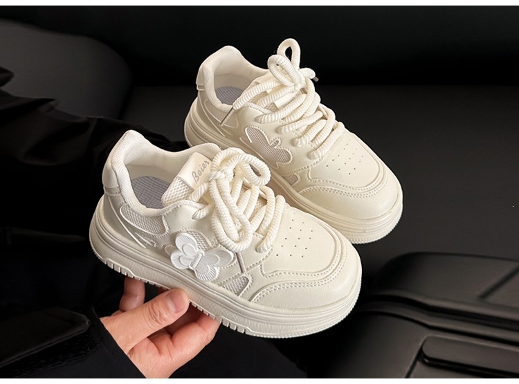 Atmungsaktive Weiße Sneaker Für Mädchen Leichte Freizeitschuhe_voghion.com
