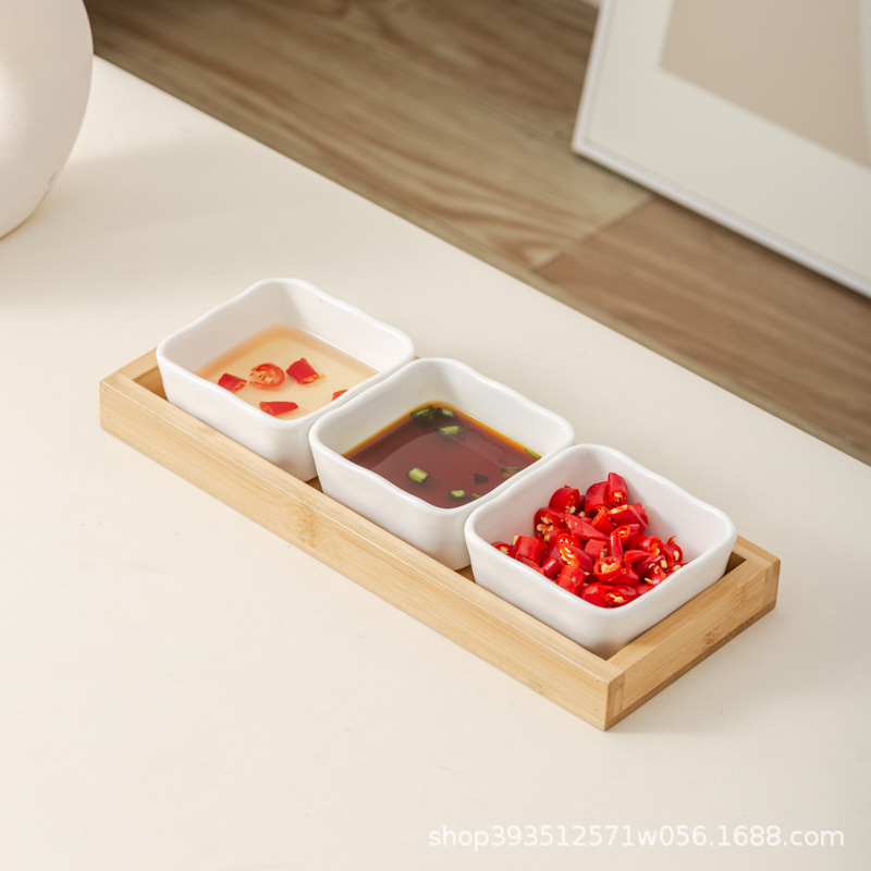 흰색 3 칸 로그 트레이