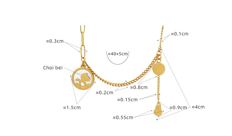 Rétro Rond Gland Acier Au Titane Collier Incruster Coquille Acier Inoxydable Colliers display picture 1