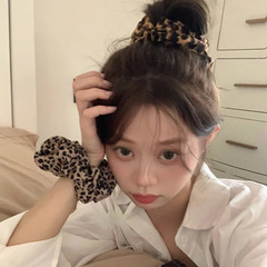 千禧辣妹个性百搭豹纹大肠发圈低马尾扎发皮筋头绳高级感发饰头饰