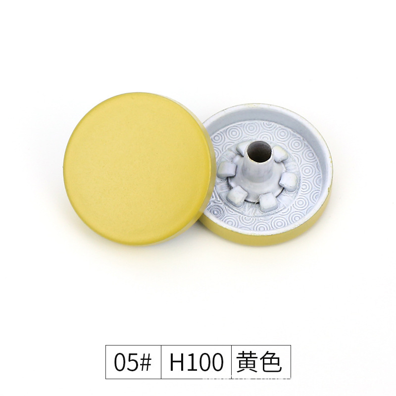 Hebilla de metal de cuatro piezas Botón de panel plano de color chaqueta acolchada de algodón hebilla de superficie de pintura hebilla de cuatro piezas de aleación