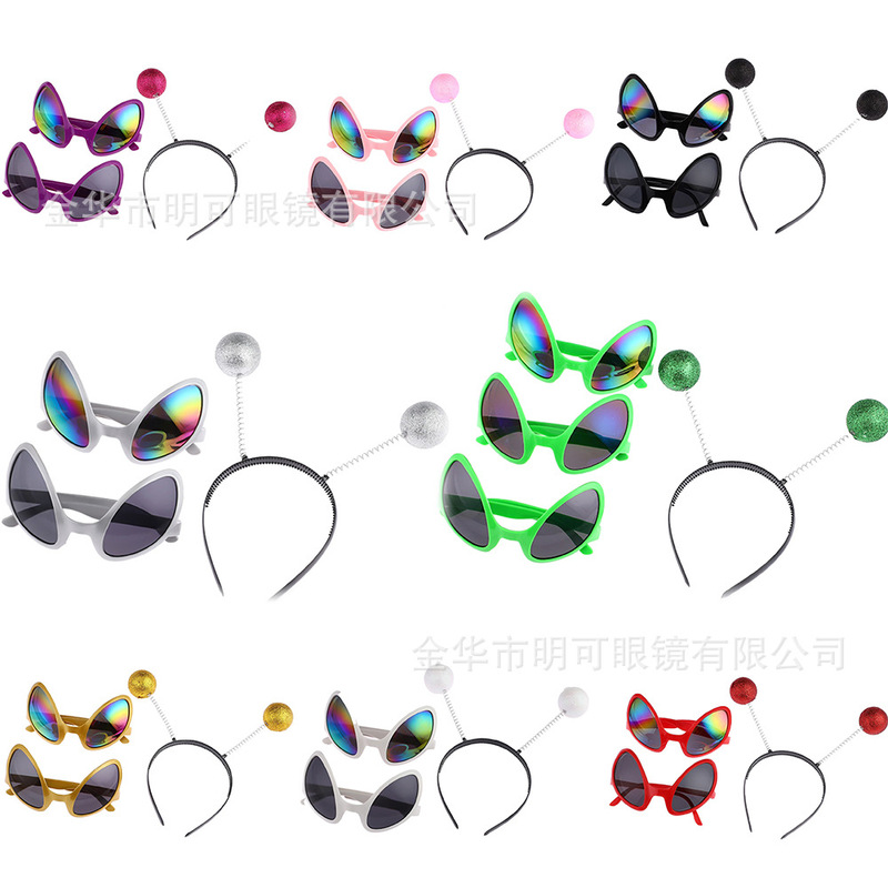 Halloween et alien glasses green fly headband party wacky dress up supplies alien sunglasses