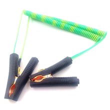 定制噴塗機接地彈簧線PU單芯黃綠接地彈簧伸縮線電源線雙色螺旋線