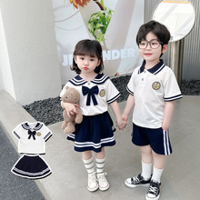 幼儿园园服套装夏季韩版童装短袖儿童polo衫小学生校服英伦风班服