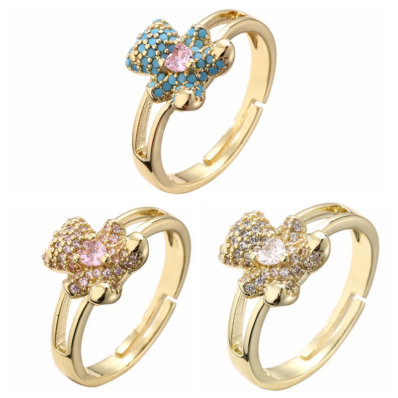 Lady Bear Copper Zircon Rings 1 Piece