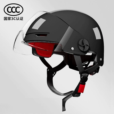 Motorcycle and Electric Bike Helmets, Motosiklet kaskı (dəbilqə) - black-transparent-short-mirror-knob-adjustment