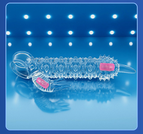 Double vibrating spiked wolf braces lengthened and thickened condoms sexy long-lasting condoms couples sex products for men and adults