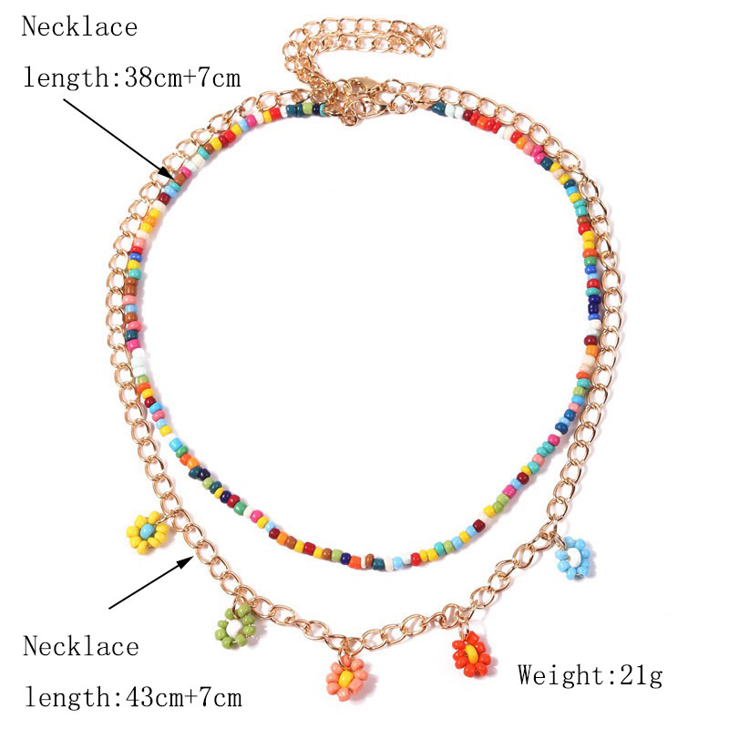Grohandel Schmuck im bhmischen Stil handgewebte Perlen Blumenanhnger mehrschichtige Halskette nihaojewelrypicture16
