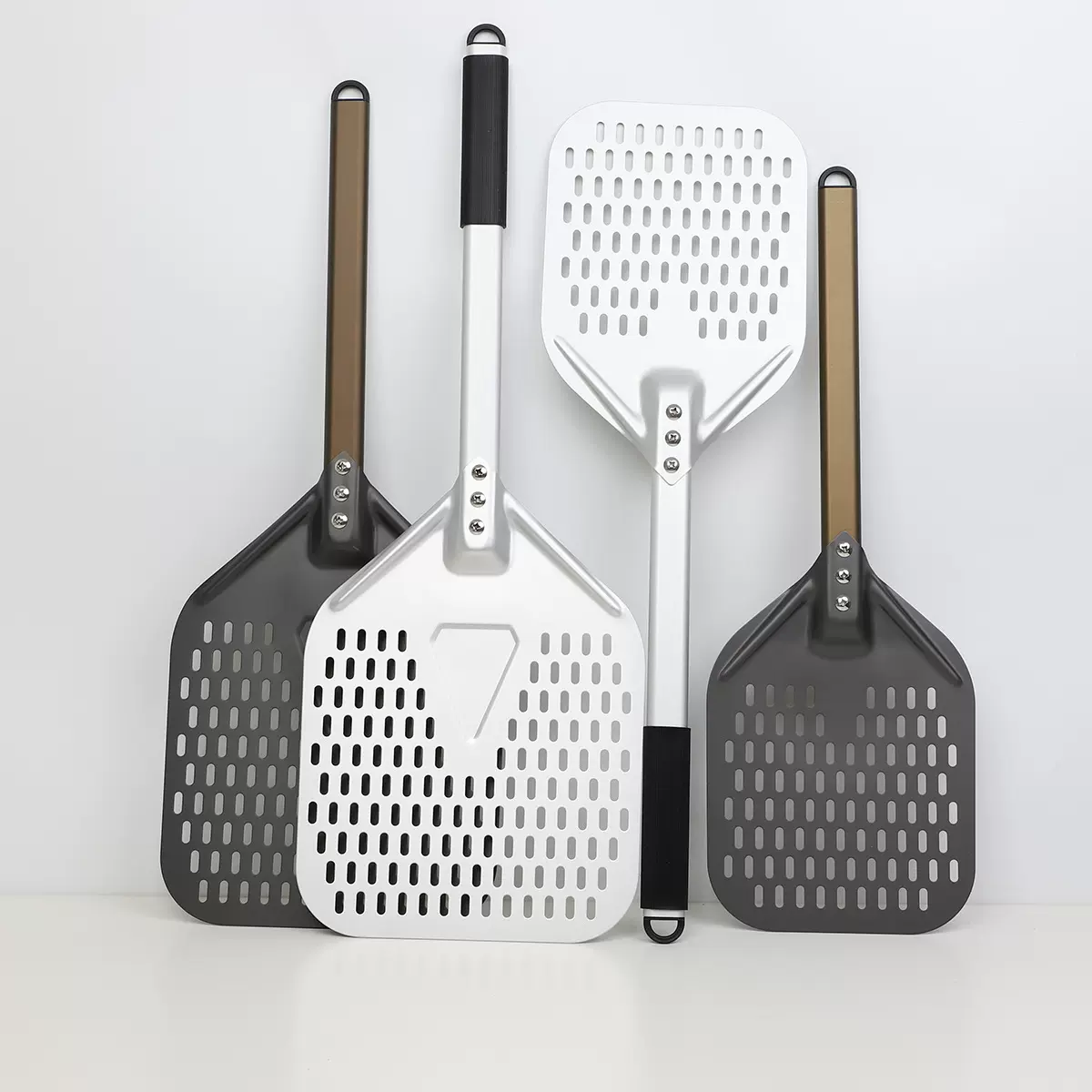 新品8寸10寸方形冲孔披萨铲欧包转移铲加厚铝合金硬膜阳极翻转铲