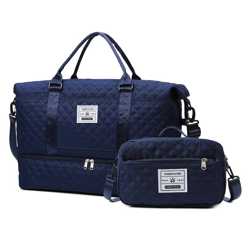 Estilo coreano bordado rómbica hilo bolsa de maternidad bolsa de almacenamiento crossbody portátil Madre y niño bolsa de yoga bolsa de fitness bolsa de viaje de gran capacidad