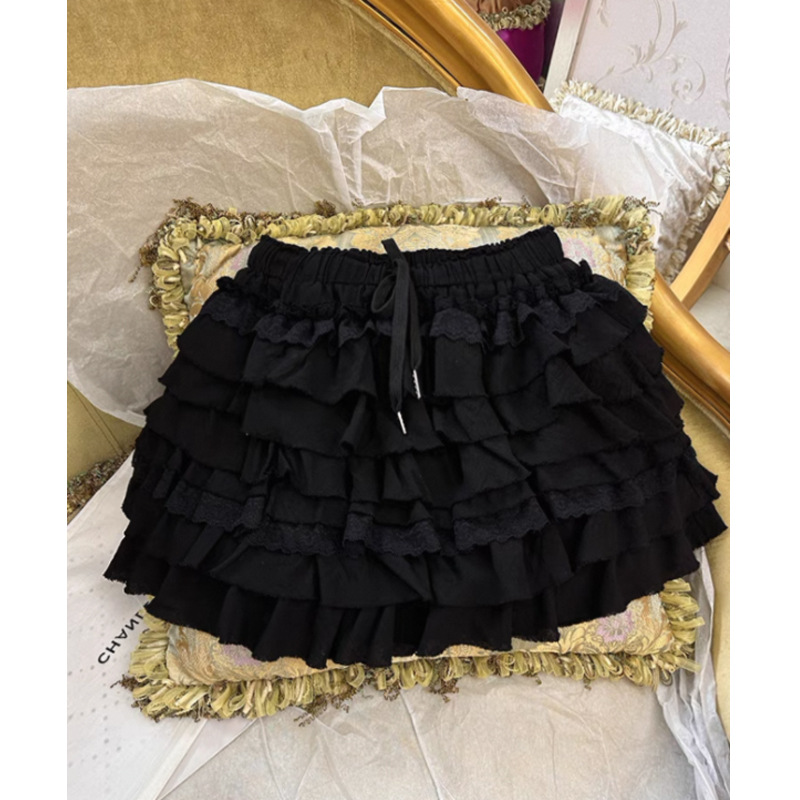 广州十三行2025春夏新品甜美少女超可爱超短裙裙裤蕾丝千层蛋糕裙