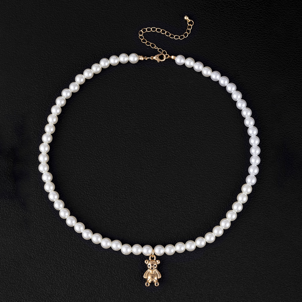 Simple Style Bear Imitation Pearl Alloy Beaded Necklace