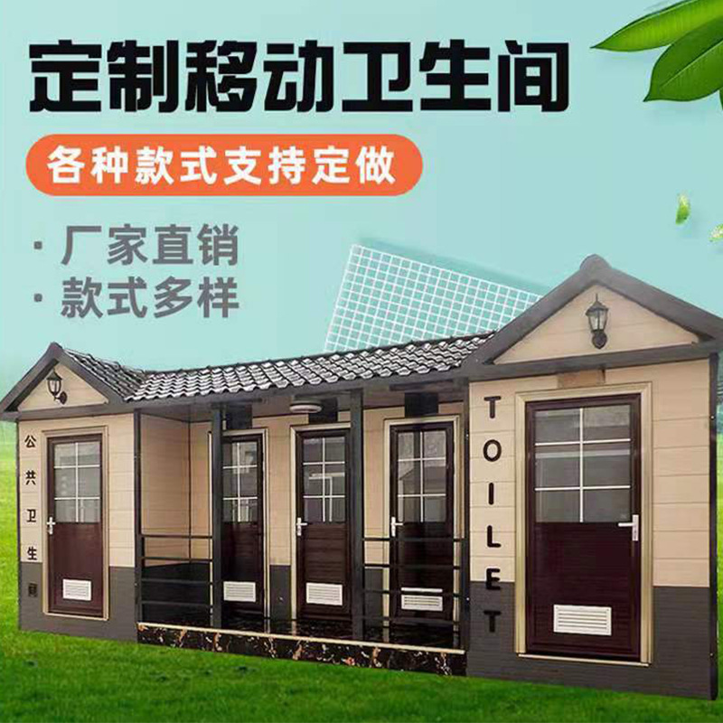 customized move toilet Metal Carved board Public Health Water Cycle environmental protection Conjoined Pit position Public toilets men and women