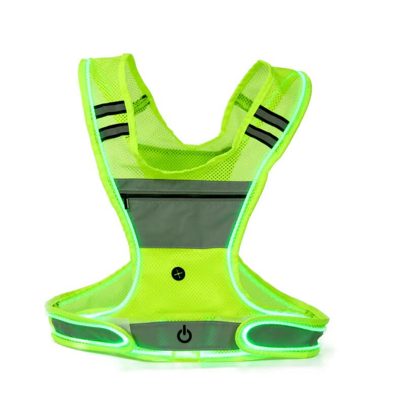 Fiber Optic Led Vest Manufacturer Direct Sales Night Running Reflective Safety Protective Vest Cycling Driving Fiber Optic Led Vest