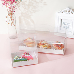 Plastic PET transparent portable pastry box Internet celebrity Swiss towel cake roll packaging box baking biscuit packaging box