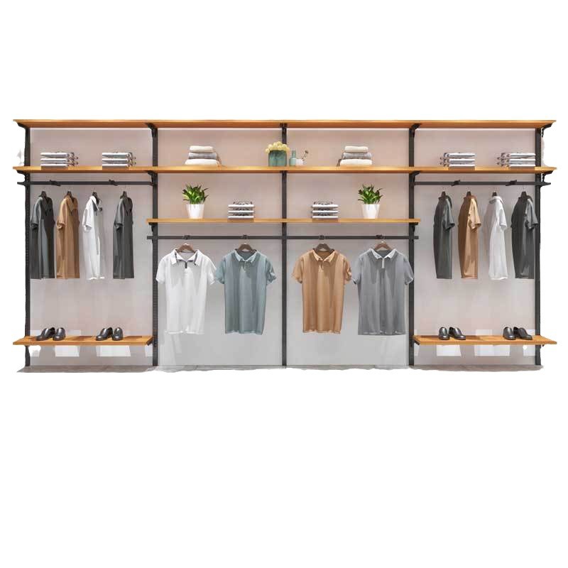Tienda de ropa de hombre estante de exhibición tienda de ropa de marca centro comercial estante de exhibición tipo suelo percha de ropa estante de exhibición giratorio