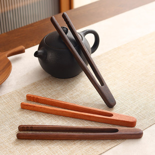 Kung Fu tea set accessories solid wood tea clip walnut non-slip tweezers tea cup tea clip tea supplies