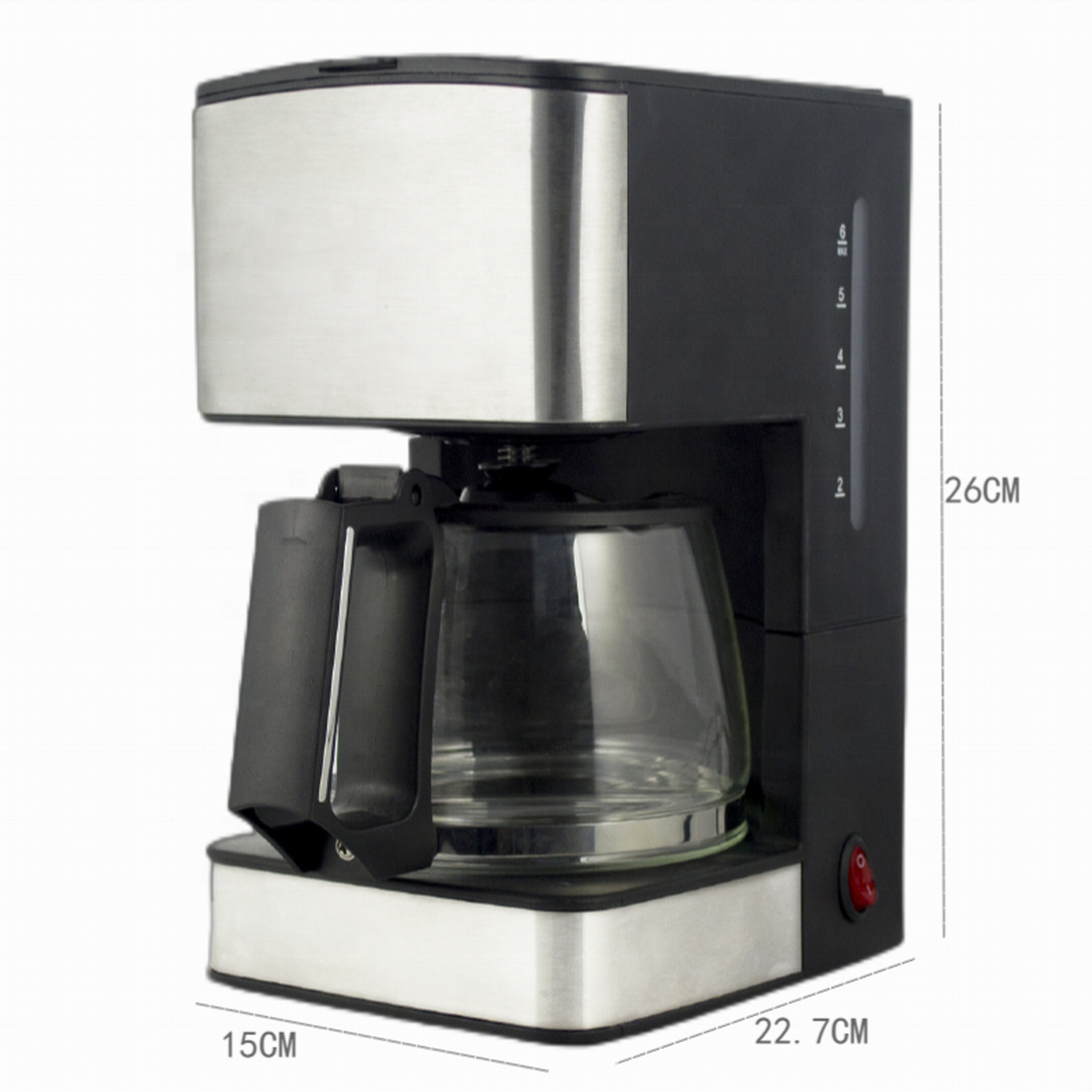 Mayorista cafetera de goteo transfronteriza con bandeja caliente desmontable soporte de embudo cafetera de goteo doméstica