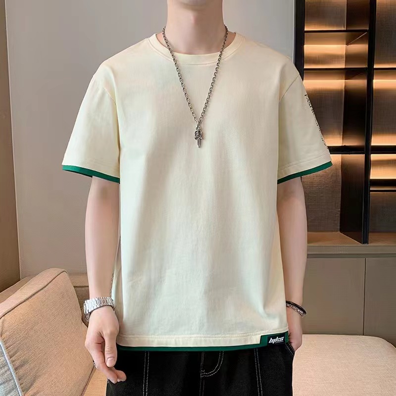M - 8XL gran algodón hombre de manga corta camiseta de moda de verano deportiva casual de media manga camiseta de comercio exterior