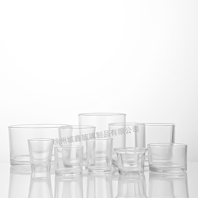 Vasos de vidrio transparentes para velas aromáticas al por mayor, portavelas de vidrio, adornos perfumados, vasos vacíos, recipientes para velas DIY, estilo nórdico