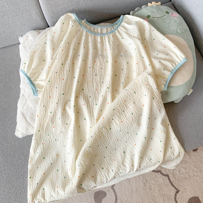 Mikko pijama de mujer de verano de gaza de algodón vestido de pijama japonés lindo estudiante de verano ropa de casa puede usar fuera